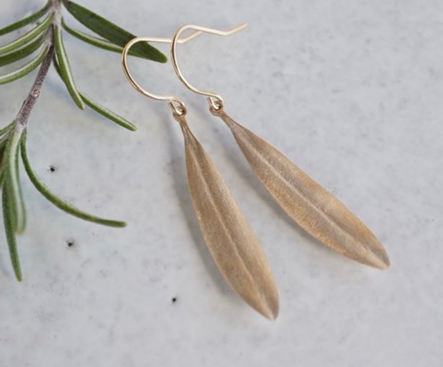 Olive leaf earrings [EP049K10]