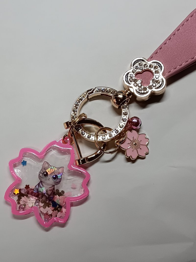 cherry blossom motif key chain - Keychains - Resin Pink