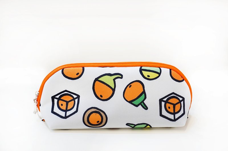 Cosmetic bag, pencil case, pencil case, school supplies, stationery, travel storage-rag print - Pencil Cases - Polyester Orange