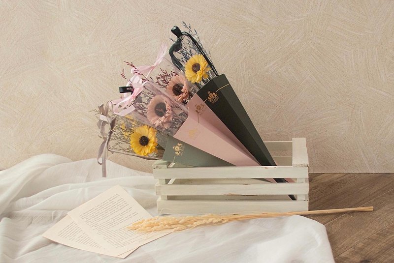 太陽索拉緞帶花盒 現貨 - 乾燥花/永生花 - 植物．花 