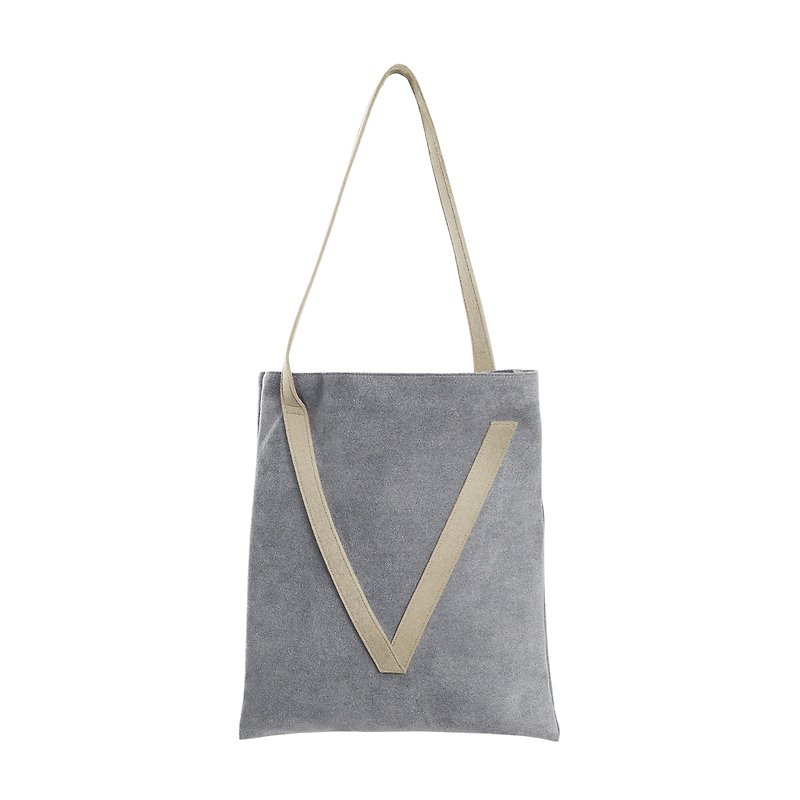 【Camouflage】V bag beige - Messenger Bags & Sling Bags - Other Man-Made Fibers Gray