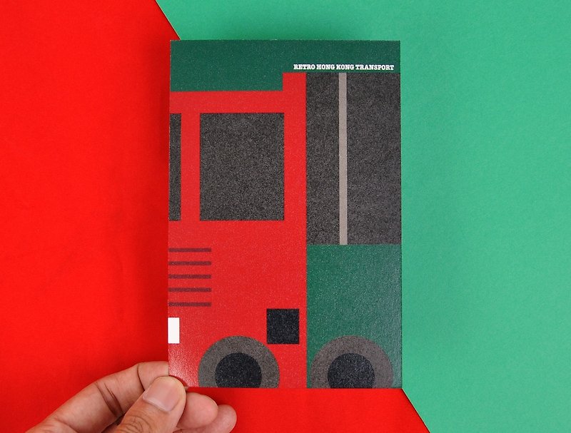 Retro Means of Transports in Hong Kong Style Postcard - Trucks - การ์ด/โปสการ์ด - กระดาษ สีเขียว
