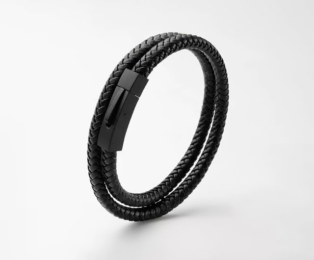 メンズ レトロ 牛革 編み込み ブレスレット ガールズ レザー