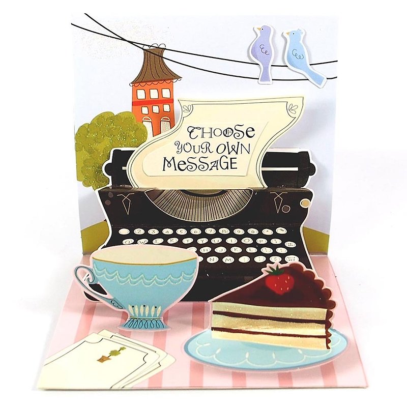Stereo Card-Typewriter【Up With Paper-Multi-purpose Stereo Card】 - การ์ด/โปสการ์ด - กระดาษ หลากหลายสี