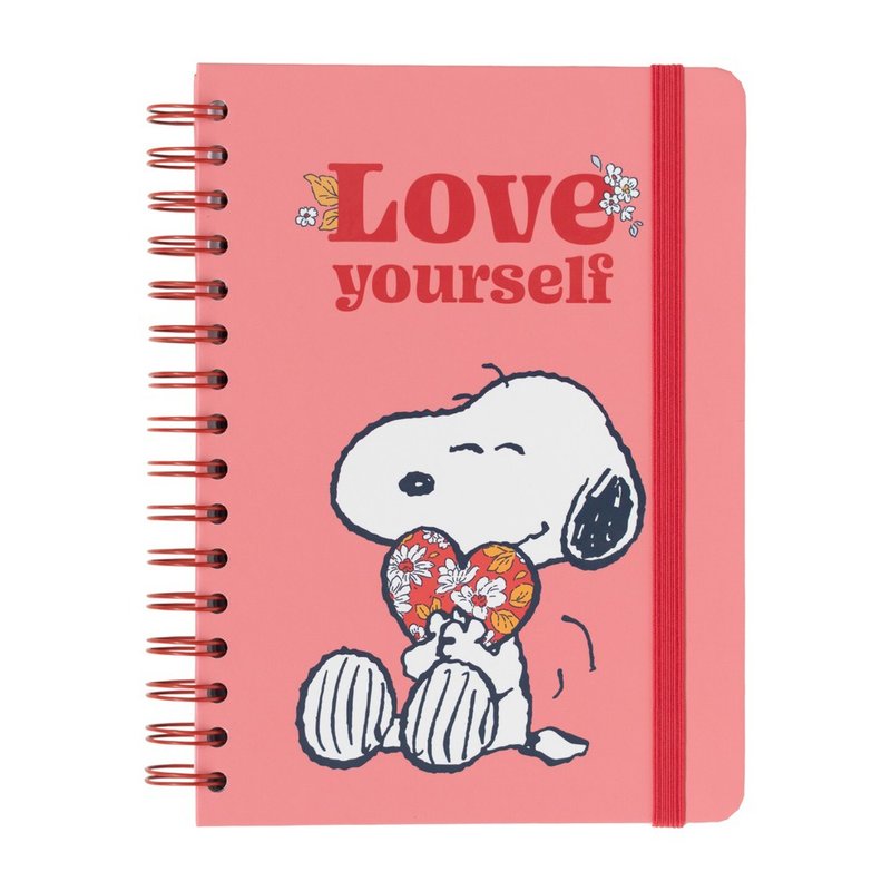 【Snoopy】 Beautiful A5 Notebook (Love Yourself) /Snoopy - กล่องดินสอ/ถุงดินสอ - กระดาษ สึชมพู