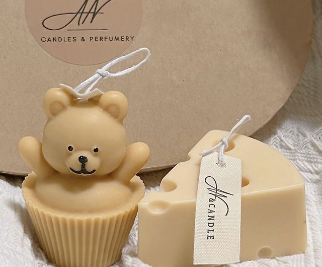 Pseudo paper cup bear, cheese, modeling candle, scented candle