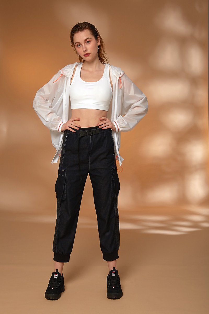 Denim Ribbed Cargo Pants_Black (20S1PT01) - กางเกงขายาว - เส้นใยสังเคราะห์ 