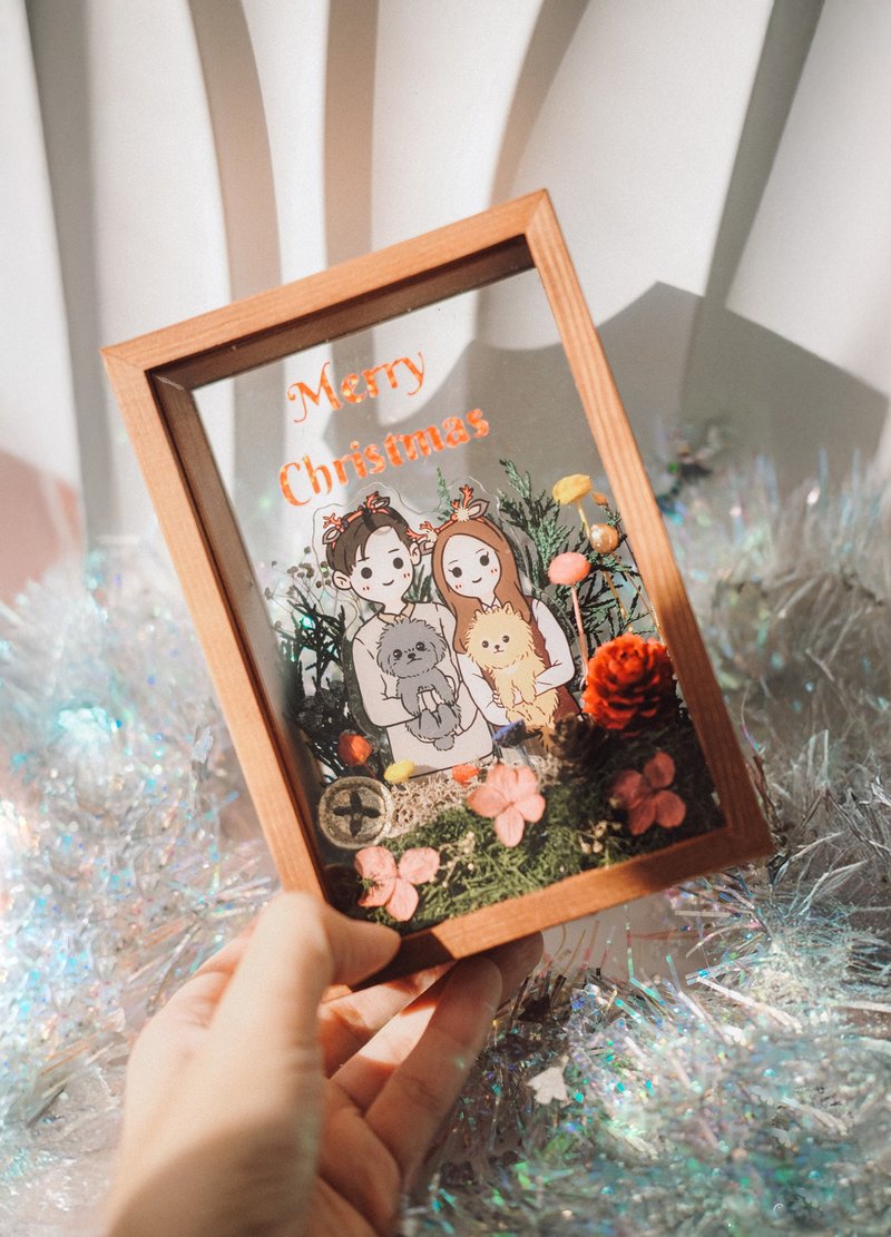 【Christmas Present】Personalised Wooden Dried Flowers Frame ⋯Custom Portraits - Picture Frames - Other Materials 