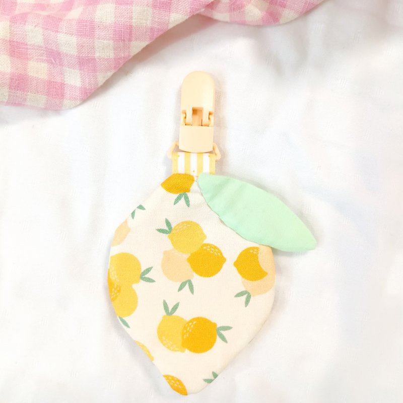 Summer lemon. Lemon shape peace charm bag (name can be embroidered) - ซองรับขวัญ - ผ้าฝ้าย/ผ้าลินิน สีเหลือง