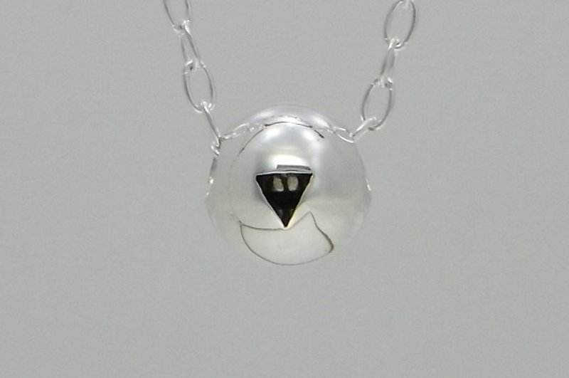 triangle smile ball pendant S (s_m-P.66) ( 微笑 三角形 口銀 垂饰 颈链 项链 ) - 項鍊 - 純銀 銀色