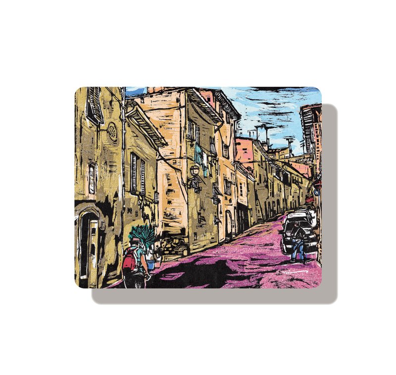 【Humi滑鼠墊-人氣聯名-倪朝龍-意大利之旅、悠閒】桌墊 - 滑鼠墊 - 環保材質 