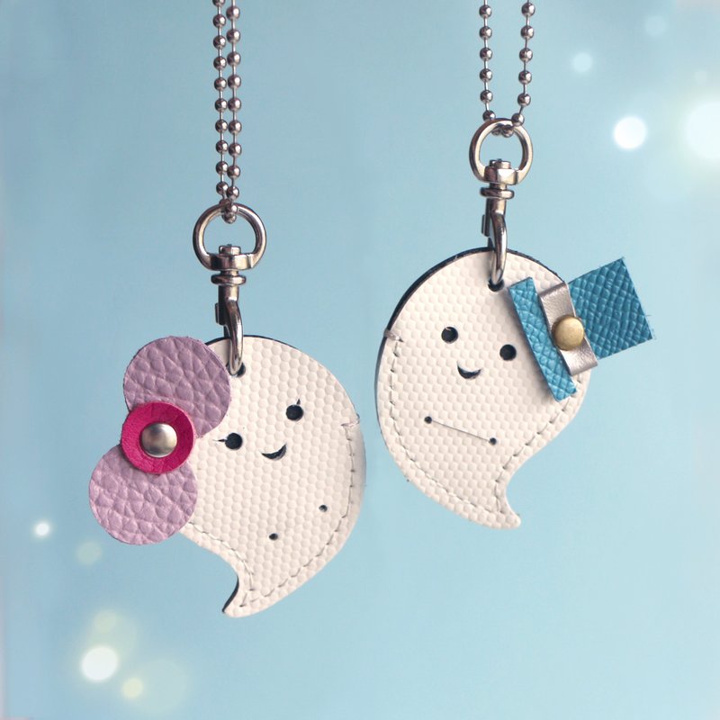 Louis & Coco 漂浮天空的小守護者 皮革 2way 多功能吊飾 - 吊飾/掛飾 - 真皮 白色