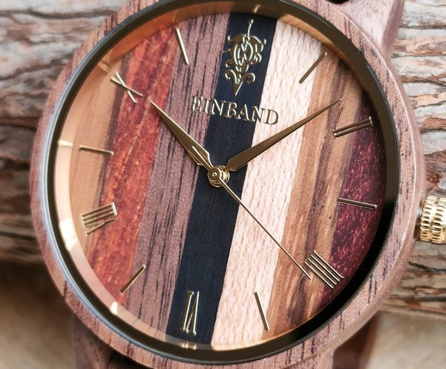 木製腕時計】EINBAND Reise Mix Wood × Walnut 5種類の木 木の時計 ウッド【40mm】 - ショップ EINBAND  腕時計 - Pinkoi