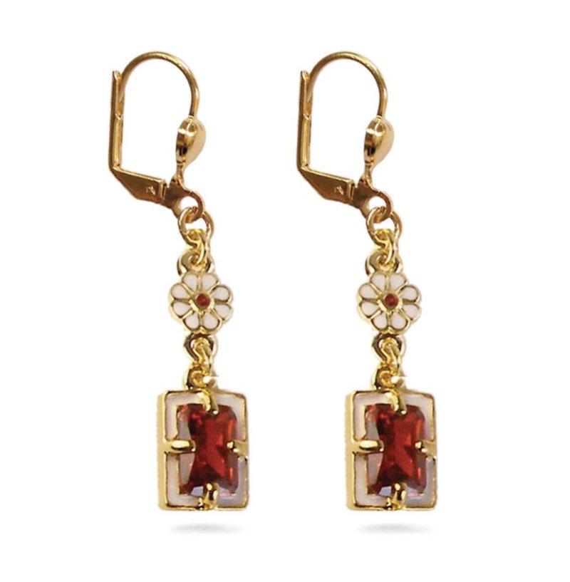 Elizabeth Earrings, London Museum, UK - Earrings & Clip-ons - Other Metals Red