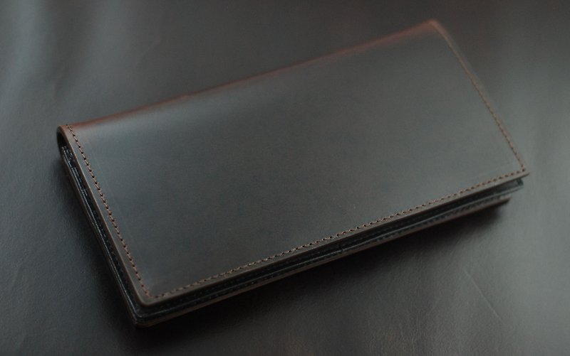 【All Christmas Promotions】【Super Beauty Limited】 99% Dark Chocolate Oil Wax Leather Long Clip - Wallets - Genuine Leather 