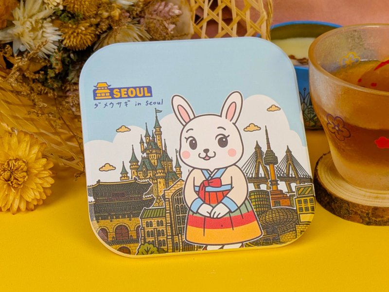 陶瓷杯墊【廢兔 in Seoul】 - 杯墊 - 陶 