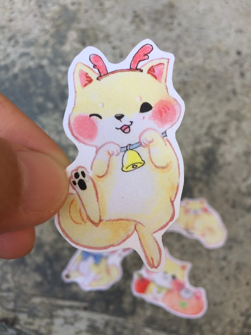 Shiba Inu Yamazaki Achai 2nd Generation Sticker-6 into a set - สติกเกอร์ - กระดาษ สีเหลือง