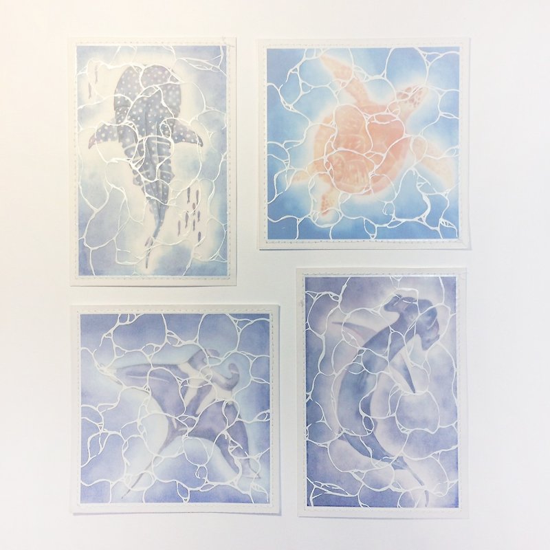 Water ripple postcard set (set of 4) - การ์ด/โปสการ์ด - กระดาษ 