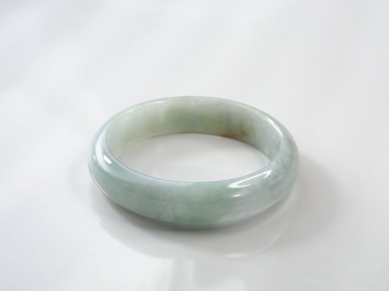 Coastal Zone | Natural Jade Jade Bangle / Bracelet / Royal Concubine Bracelet / A Goods | Hand Circumference 17.5 - Bracelets - Jade Green