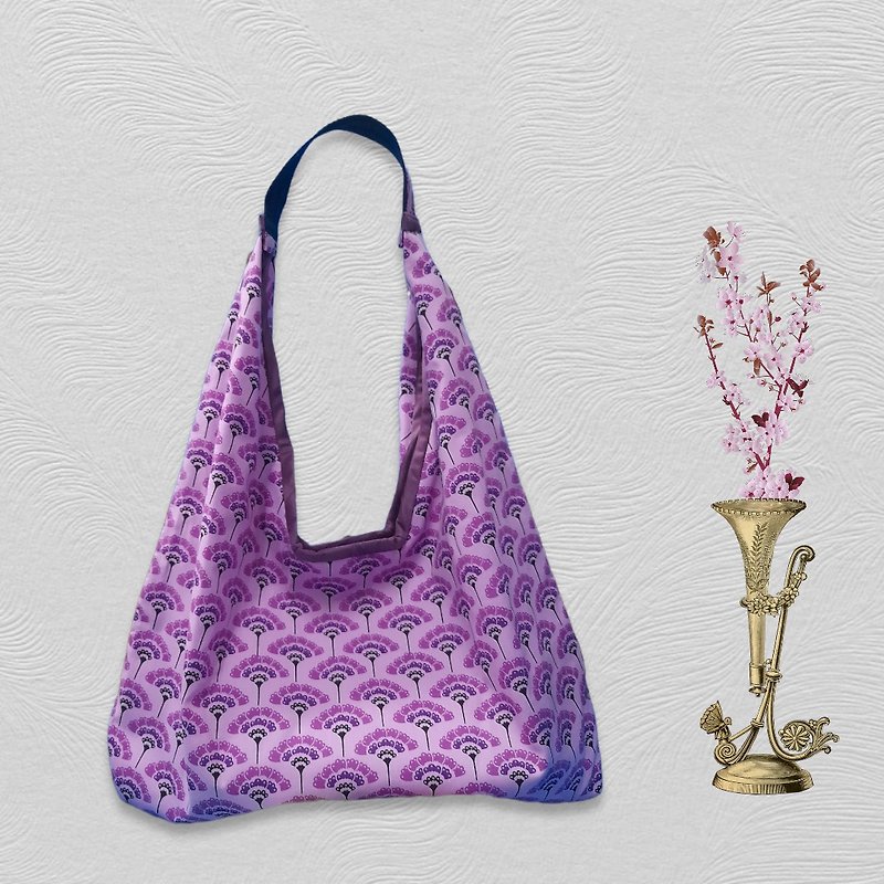 ฺBoho bag, Khomapatsr fabric ,Khomapastr Ladies handbag Thai pattern, Tote bag, - 手提包/手提袋 - 棉．麻 紫色