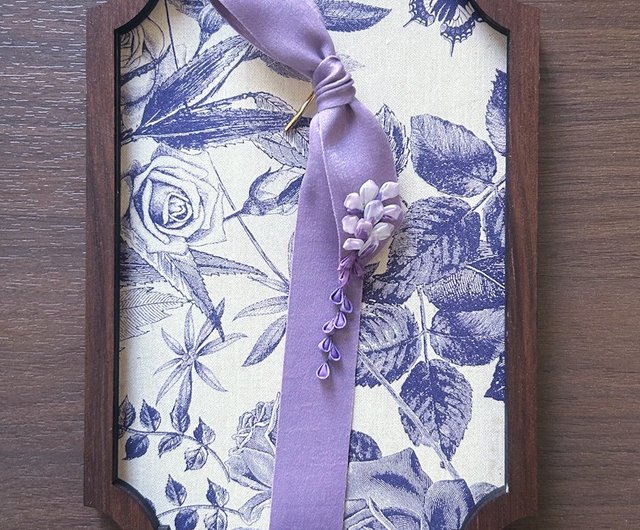 藤 2024)和風布花リボンヘアポニーテールボタン刺繍つまみ