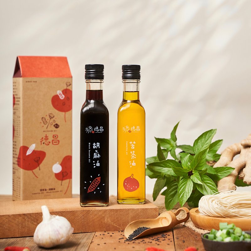 【Free Shipping】Bitter Tea Oil + Flax Oil Double Entry - Sauces & Condiments - Glass 