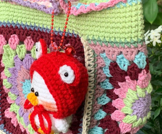 手編み かぎ針編み グラニースクエア ハンドバッグ スモールサイズ