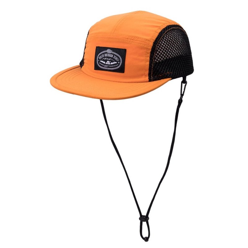 Japan limited POLER KIDS 2WAY DRAW CORD CAP children's mesh cap with drawstring/orange - หมวก - เส้นใยสังเคราะห์ สีส้ม