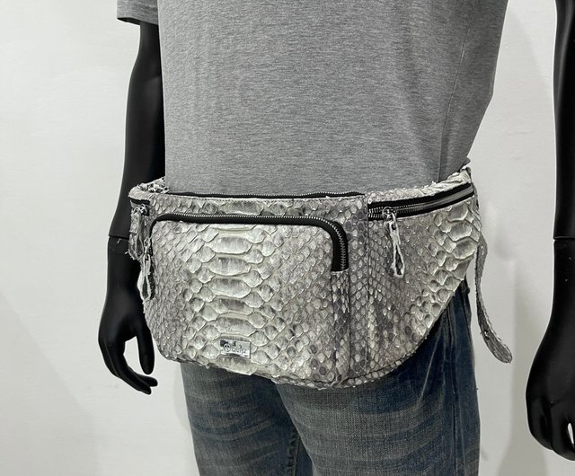 Snakeskin Unisex Fanny Pack Python Leather Waist Bag Snakeskin