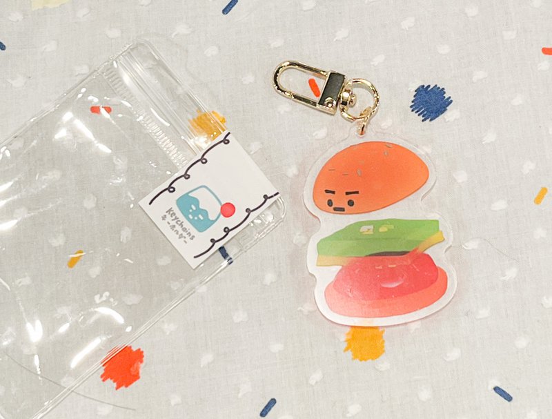 3D lock keychain series// Memories of Hamburger Jelly when I was a child - Keychains - Plastic Red