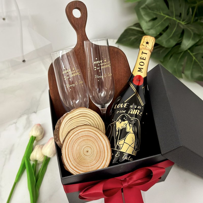 喬遷禮物| Moet香檳酒對杯 客製化  紀念禮物 送女友 浪漫 送朋友 - 酒類/酒精飲品 - 玻璃 