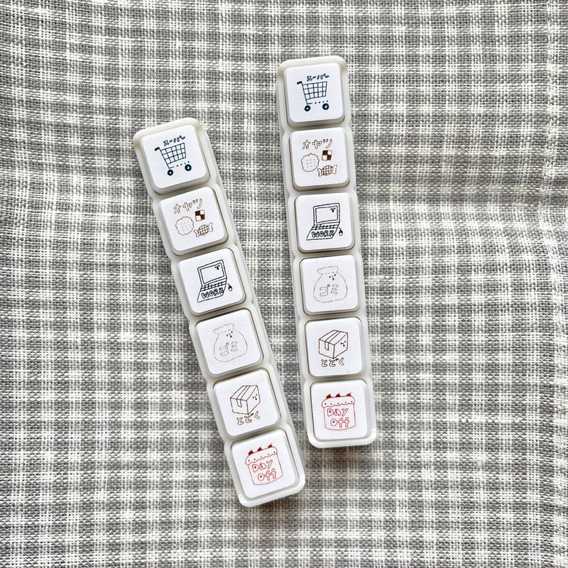 6連スタンプ　マンスリー - 印章/印台 - 塑膠 白色