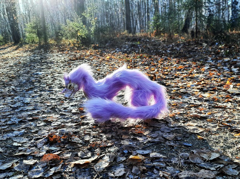 Dragon realistic art doll, OOAK animal, Fantasy creature toy plush - 公仔/玩偶 - 其他材質 多色