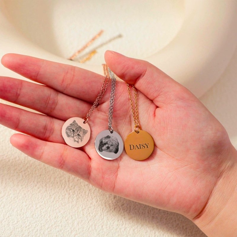 เด็กขนยาวที่กําหนดเอง, สร้อยคอเงินสเตอร์ลิง, แบบจําลองภาพสัตว์เลี้ยง, ของขวัญ - สร้อยคอ - เงินแท้ 