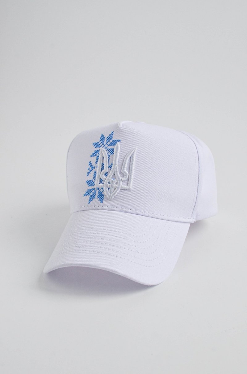 Stylish Ukraine Hat with Embroidered Trident | Ukrainian Design | Ukrainian gift - 帽子 - 棉．麻 多色