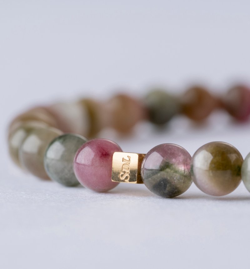 D14502 Watermelon Tourmaline | Natural Energy Bracelet | 4.5-5.5mm - Bracelets - Crystal Multicolor