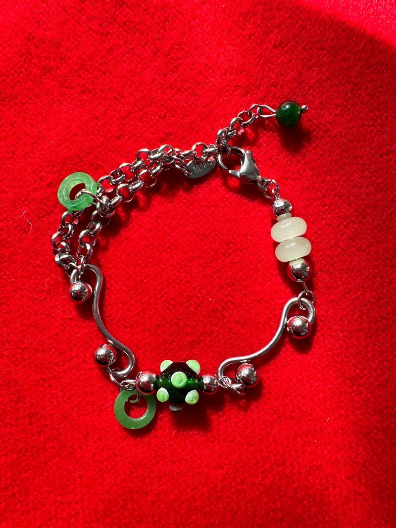 HAPPY BOUNCE BRACELET - Bracelets - Glass Green