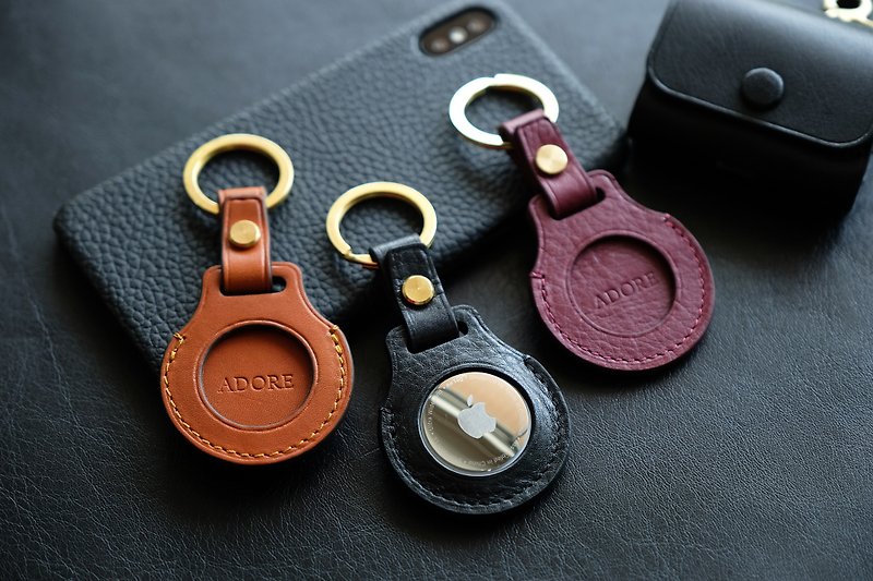Apple Airtag Leather case - 鑰匙圈/鑰匙包 - 真皮 多色