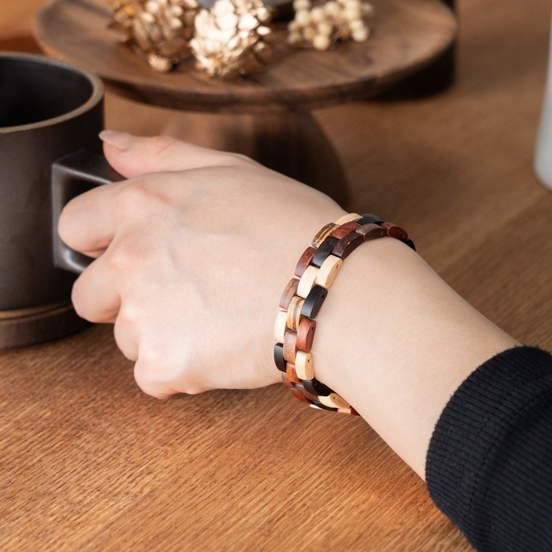 [Wooden Bracelet] EINBAND Wood Bracelet Natural Wood Bracelet MIX Wood - สร้อยข้อมือ - ไม้ สีนำ้ตาล