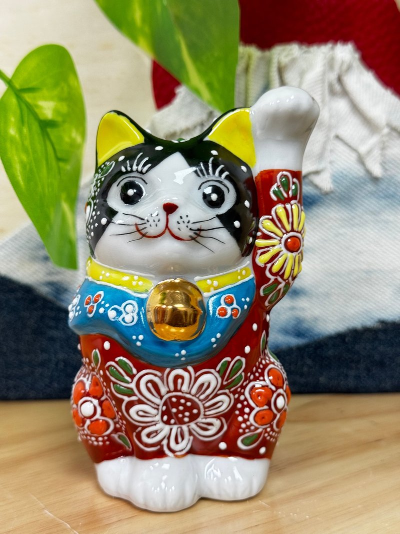 九谷燒 | 黒赤盛 10CM - 擺飾/家飾品 - 陶 粉紅色