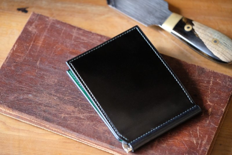 MILDY HANDS - Money Clip 01 - 馬臀皮 鈔票夾 shell cordovan - 皮夾/長短夾/錢包 - 真皮 黑色