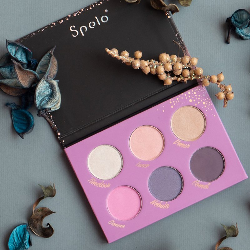 Flying to the Stars and Stars Roaming Six-color Eyeshadow Palette (Free Lip and Cheek Sticks Randomly Shipped) - Eye Makeup - Eco-Friendly Materials Purple