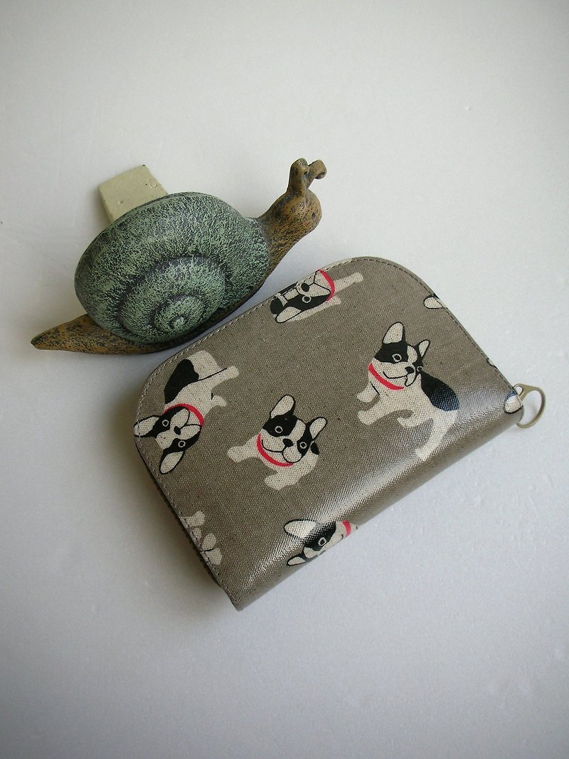 French dog tarp-short clip/wallet/coin purse/gift - Wallets - Waterproof Material Gray