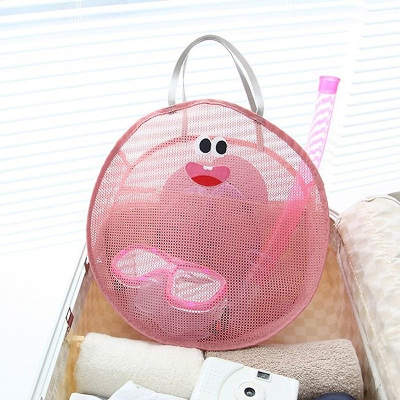 Smiley Hole Beach Tote Bag - Pink, LWK33905 - กระเป๋าถือ - พลาสติก สึชมพู