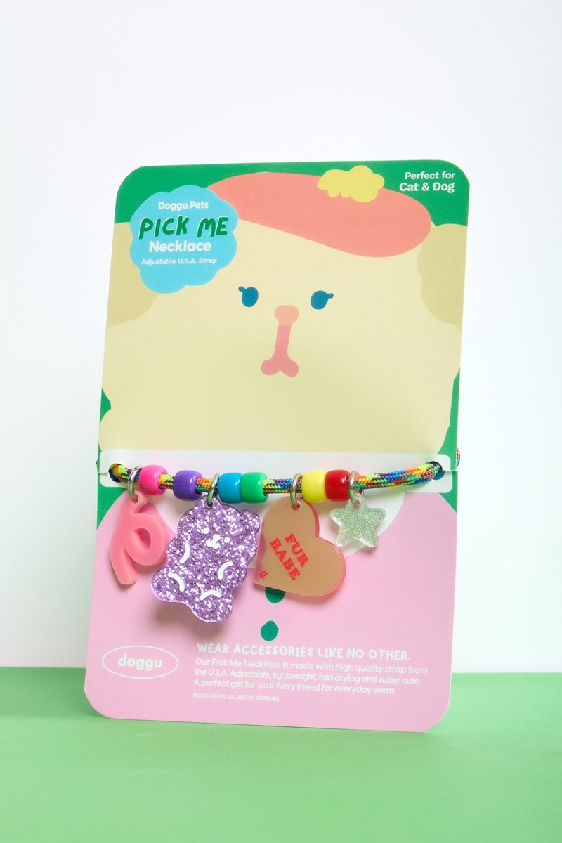 DOGGU PETS ペットネックレスSET Pick me ファーバベベア - 首輪・リード - その他の素材 多色