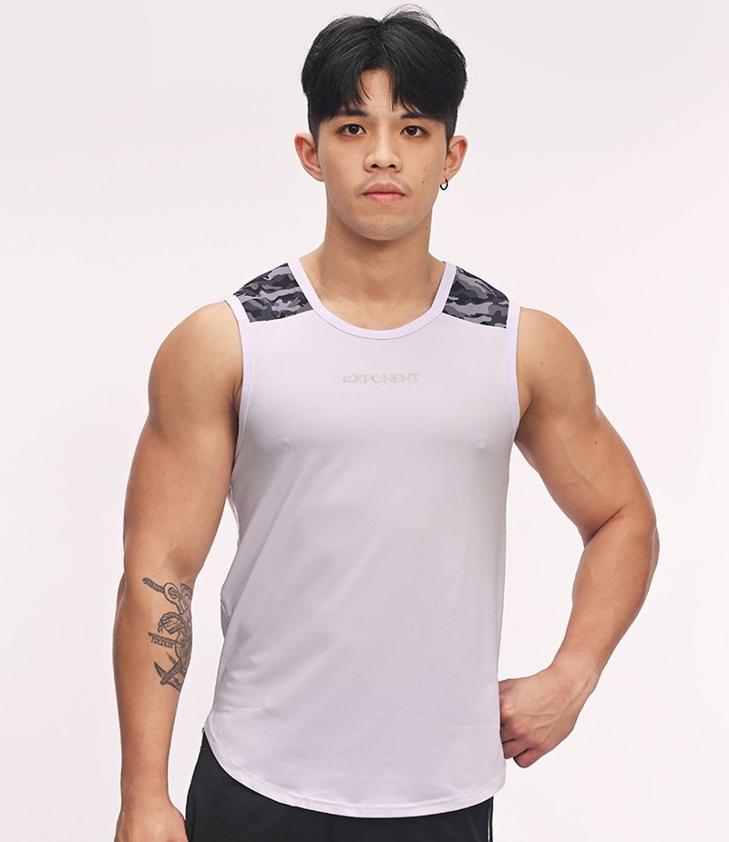 (3 color) Actiflex2.0 Casual Camo Gym Tank Top - White - เสื้อกั๊กผู้ชาย - เส้นใยสังเคราะห์ ขาว