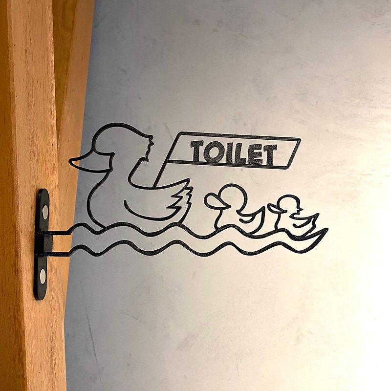 toilet sign - Wall Décor - Plastic Black