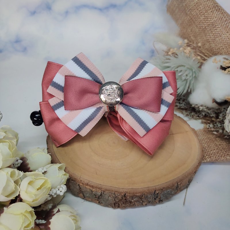 粉色條紋香蕉夾鯊魚夾彈簧夾- 貴族風 - 髮夾/髮圈 - 其他材質 粉紅色