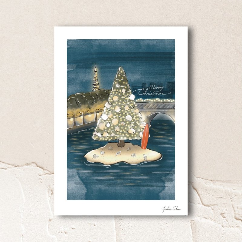 Christmas print painting wall decoration - โปสเตอร์ - กระดาษ ขาว