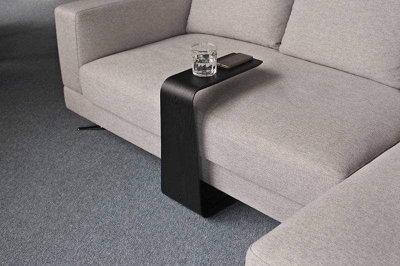 Heron Wireless Charging Side Table | White Oak | Walnut | Matt Black - Phone Charger Accessories - Wood Black